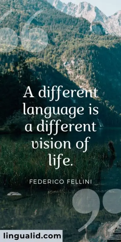 A different language is a different vision of life.