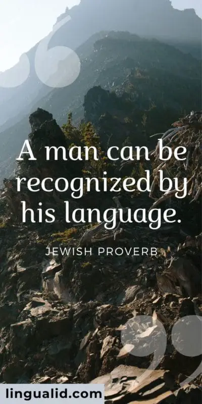 A man can be recognized by his language.
