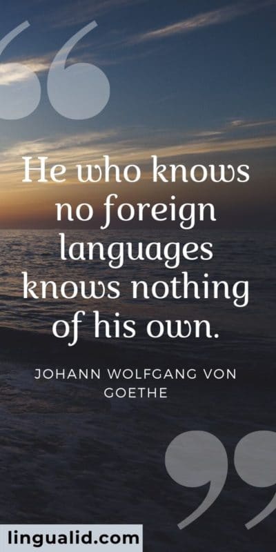 He who knows no foreign languages knows nothing of his own.