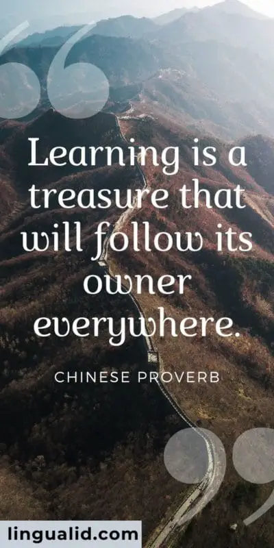 Learning is a treasure that will follow its owner everywhere.