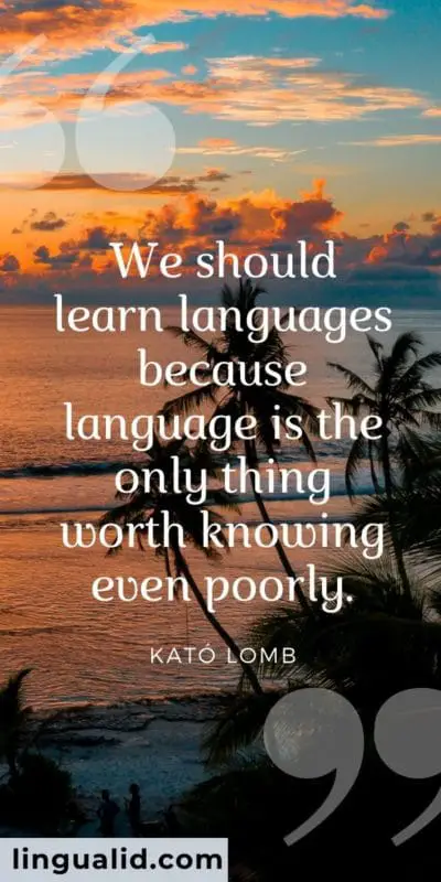 We should learn languages because language is the only thing worth knowing even poorly.