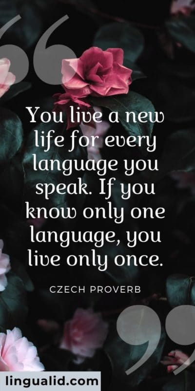 You live a new life for every language you speak. If you know only one language, you live only once.