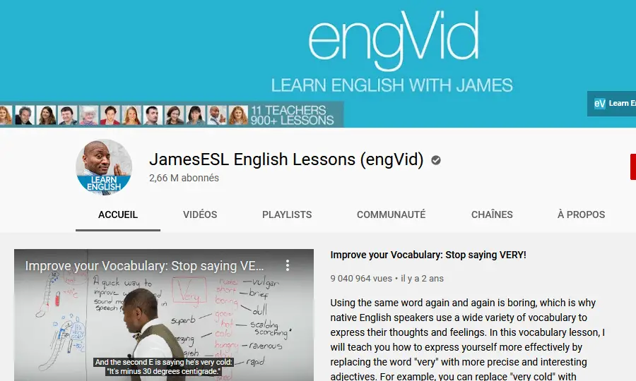 JamesESL English Lessons (engVid)