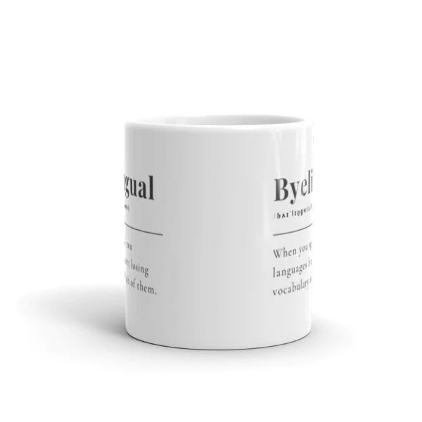 Byelingual (bye-lingual) Definition White glossy mug - Image 3