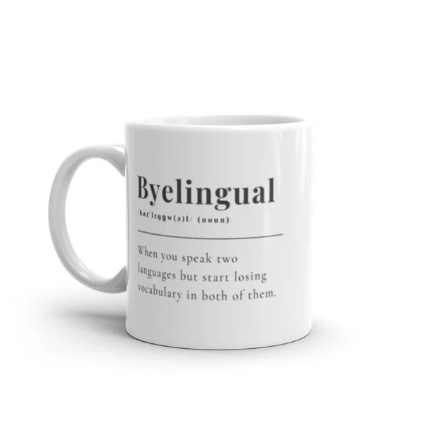 Byelingual (bye-lingual) Definition White glossy mug - Image 2