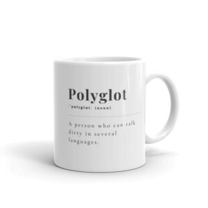 Polyglot Dirty Definition White glossy mug