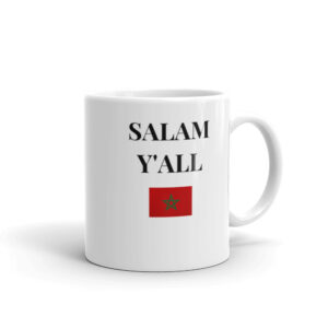 Salam Y'all Arabic White glossy mug