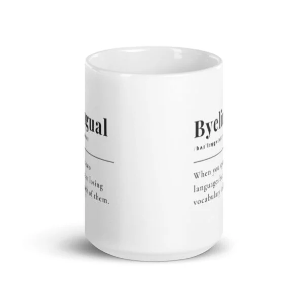 Byelingual (bye-lingual) Definition White glossy mug - Image 6