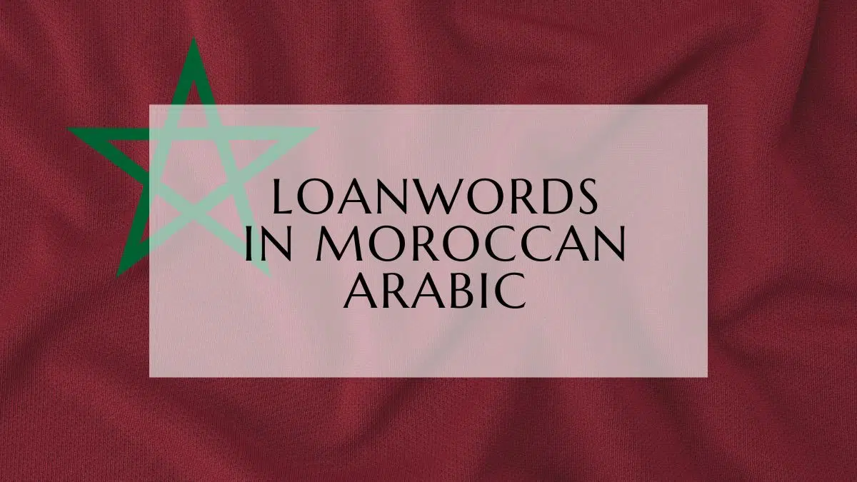 Loanwords In Moroccan Arabic