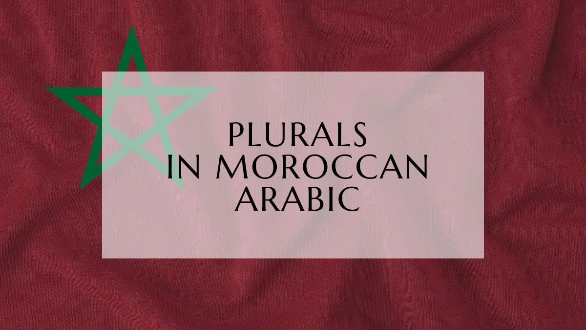 Plurals In Moroccan Arabic