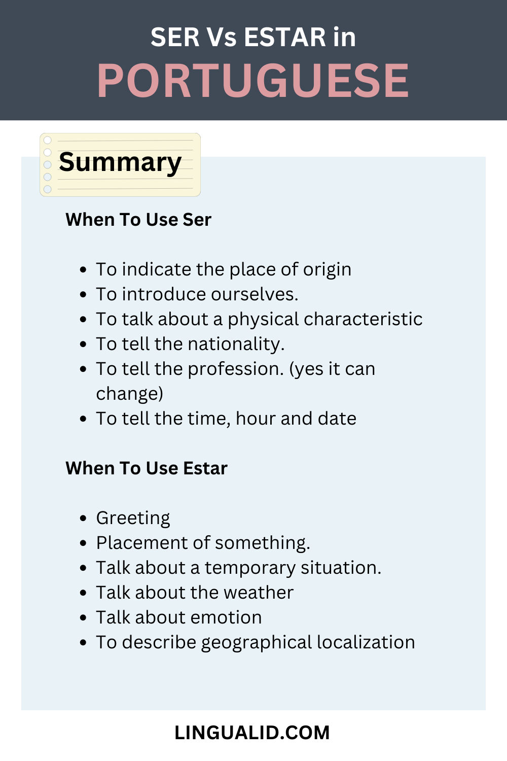 Verb To Be in Portuguese - SER and ESTAR, Lesson 7