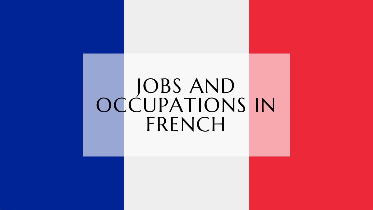 Jobs And Occupations In French