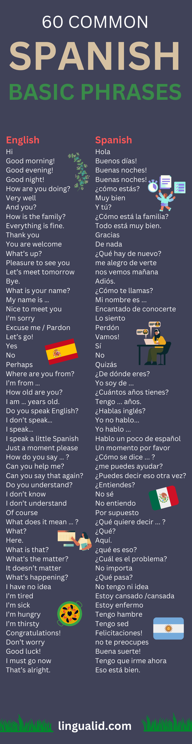 basic spanish phrases visual