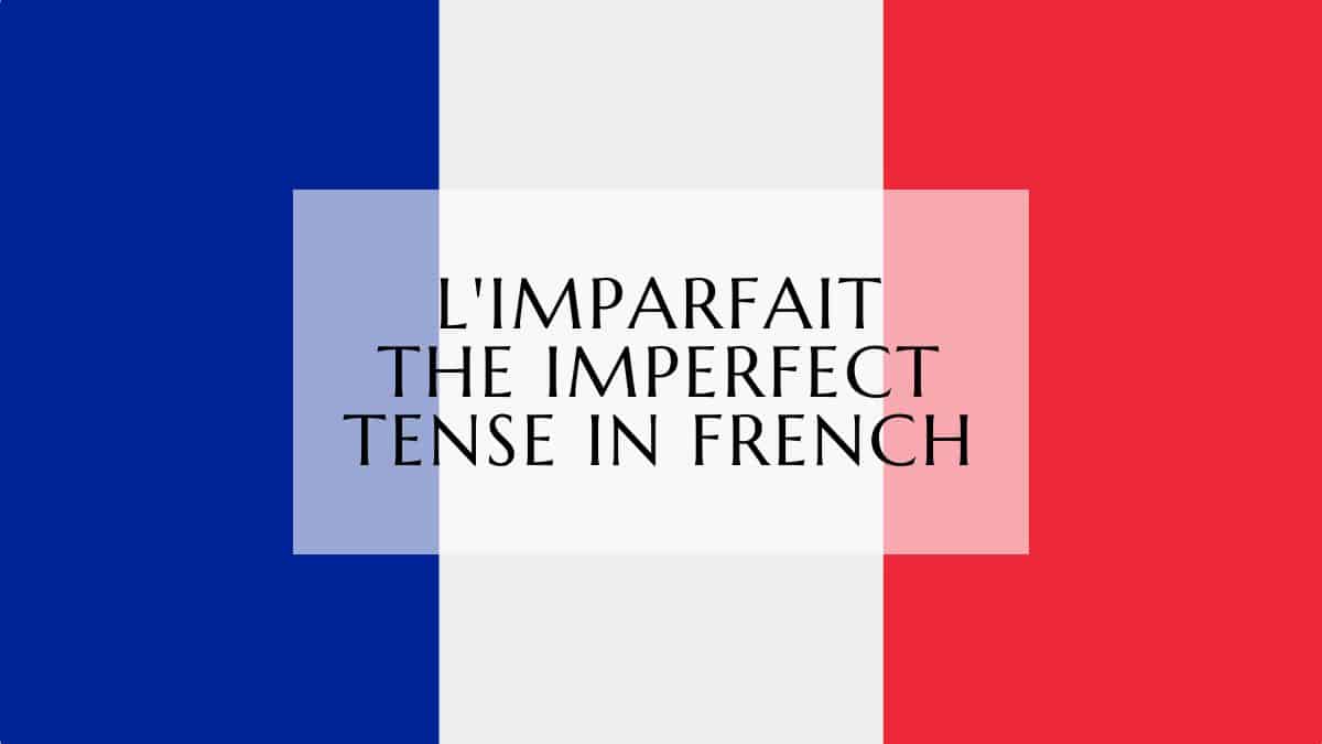 l'imparfait the imperfect tense in french