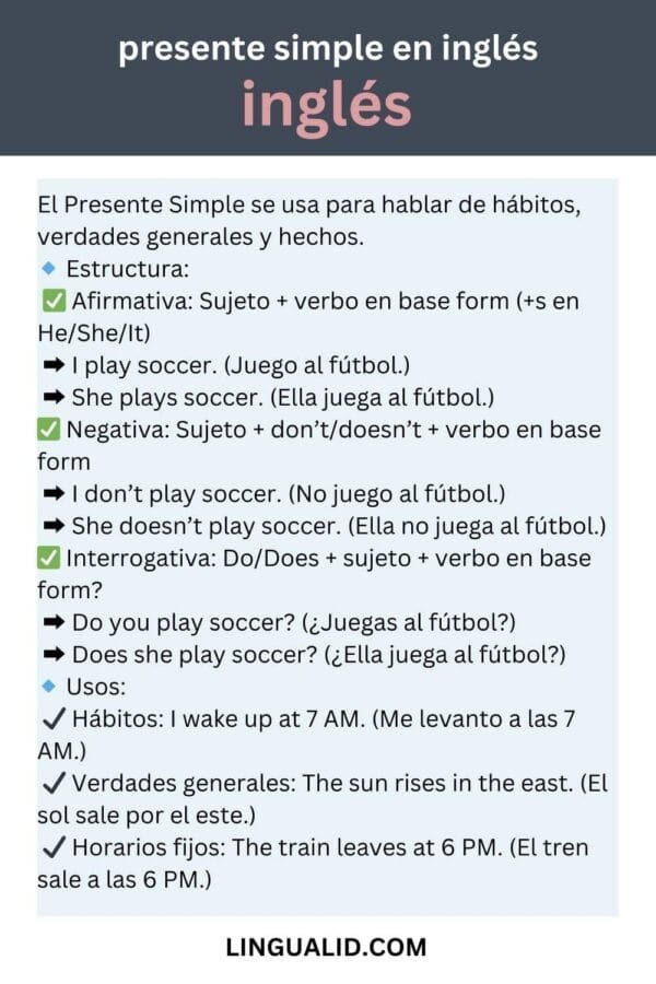 Guía práctica del presente simple en inglés | Aprende ya