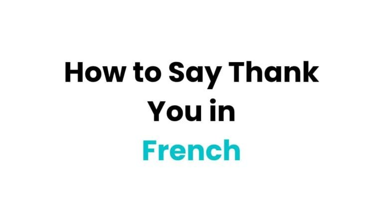 How to Say Thank You in French